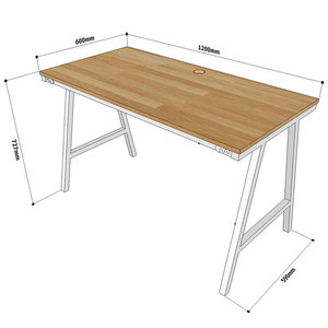 Minimalist A-Frame 120x60x75cm Computer <b>Desk</b> with Bookshelf <b>Simple</b> Design for Bedroom or Hotel Use Assembly Required-SPD68142 - Product Image 6