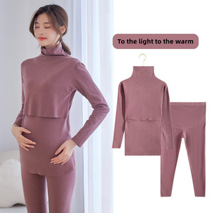 Sous-vêtements thermiques pour femmes, pyjama de maternité, <span class=keywords><strong>ensemble</strong></span> de pyjama d'<span class=keywords><strong>hiver</strong></span>, <span class=keywords><strong>ensemble</strong></span> jean Long - Product Image 2