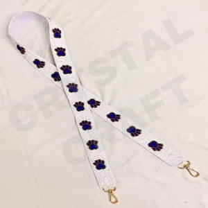 Go CATS, correas personalizadas para bolso con cuentas de semillas de oro blanco, 'Hook Em Horns', accesorio de moda, correa para monedero con cuentas - Product Image 5