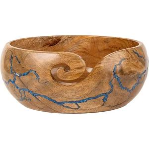 Cuenco de hilo de madera hecho a mano con acabado suave y soporte de ganchillo y tejido premium o gestión de hilos sin enredos - Product Image 4