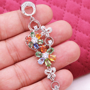 Comprar Natural Real Multi piedra preciosa colgante en 925 plata esterlina sólida hombre hecho a mano mujeres joyería para venta al por mayor - Product Image 3