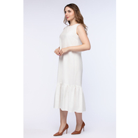 Robe longue décontractée blanche sans manches pour femme, collection Sanash, coupe droite, à nouer, printemps-été, la plus vendue, OEM