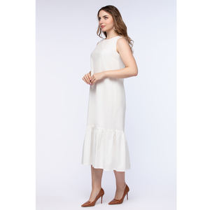 Meilleures ventes de robe longue décontractée pour femmes, couleur blanche, sans manches, fabrication en gros OEM ODM, méthode de tissage tissé - Product Image 4
