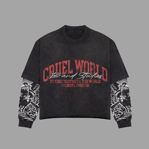 Camiseta gráfica personalizada Y2K Top 250 GSM algodón pesado Boxy doble capa camisetas de manga larga para hombres 100% algodón - Product Image 6