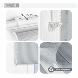 Persianas Verticales BOJANEK ROLLER ZEBRA Dreamy, Persianas Día y Noche, Tela de Poliéster, Uso en el Hogar y la Oficina, Color BEIGE, Personalizables - Product Image 6