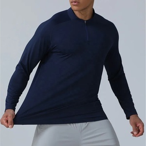 Hauts de sport à haute performance pour la course à pied, vêtements d'entraînement fitness à faible MOQ, veste de survêtement de gym à fermeture éclair 1/4, réduction sur les achats en gros - Product Image 1