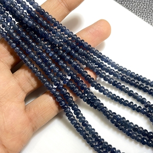 Perles en forme de rondelle de saphir bleu pierres précieuses naturelles de qualité fine pour bijoux perles de pierre lisse - Product Image 2