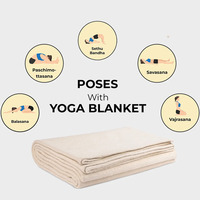 Manta de Yoga de algodón orgánico Iyengar, manta restaurativa ecológica tejida a mano para relajación y meditación, estilo moderno Simple