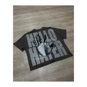 Impression de strass personnalisé Logo graphique T-shirt à manches courtes pour hommes T-shirt personnalisé impression T-Shirt vierge - Product Image 1