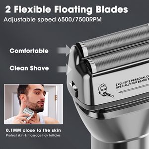 Tondeuse à cheveux sans fil professionnelle pour hommes, ensemble de tondeuses, rasoir à grille T-Shaper et tondeuse nez-oreilles, alimenté par batterie - Product Image 4