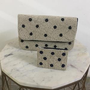 Bolso de Mano Clásico de Algodón con Cadena de Cuentas HUSSAIN CRAFTS, Personalizado, para Mujer, con Serigrafía, Colores Mezclados, para Fiestas - Product Image 2