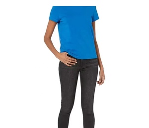 Top court en coton de haute qualité Spandex T-Shirt manches courtes Logo personnalisé vierge pour les dames - Product Image 3