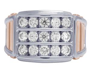 Último diseño personalizado chapado en oro blanco S925 joyería de Hip Hop de plata esterlina con anillo de diamante de moissanita redondo para hombres - Product Image 2