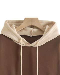 Sudadera con Capucha de Contraste Amarillo y Azul de Moda con Bolsillo Tipo Canguro, Sudadera Unisex de Forro Polar Acogedor, Estilo Cómodo para Uso Diario - Product Image 4