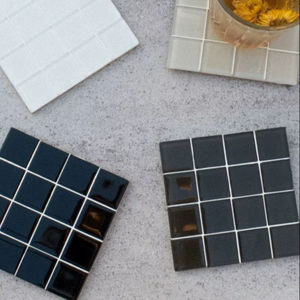 Sous-verre en mosaïque carrée en verre personnalisé, tapis de tasse, résistant à la chaleur, protection de table, coussin, cuisine, salle à manger, bar à domicile, fournitures pour boissons - Product Image 1