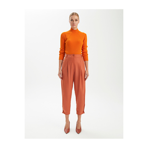 กางเกงผู้หญิงผสมวิสคอสพร้อมรายละเอียดขา - Product Image 5