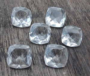 AAA+ Quality Lavira Brand Natural Crystal Quartz Cushion Shape Faceted 8mm-14mm White Color Loose Gemstones Third Party - Product Image 3
