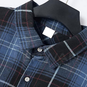 Patmasports เสื้อเชิ้ตผ้าสักหลาดลายทางสำหรับผู้ชายเสื้อเชิ้ตผ้าฝ้ายย้อมสีมีกระดุมแบบลำลองต่อต้านการหดตัวออกแบบได้ตามต้องการเป็นมิตรต่อสิ่งแวดล้อม - Product Image 3