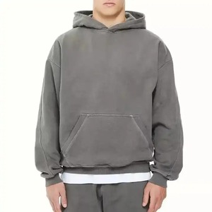 Vêtements décontractés conception personnalisée sweats à capuche délavés à l'acide vente en gros sweats à capuche délavés à l'acide basiques sweats à capuche délavés à l'acide en coton - Product Image 4