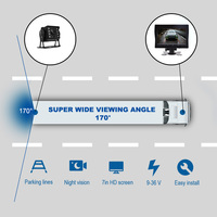 Système de caméra de recul HOPE 7 pouces 1CH AHD 1080P H.264 IPS à large plage de tension avec moniteur DVR pour camion et assistance au stationnement du véhicule, vision nocturne