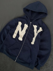 <b>Top</b> Deals <b>Distressed</b> Rough Patches Hoodie for Men Women Streetwear Vintage Washed Cotton Pullover Sweatshirt Hoodies - Product Image 2