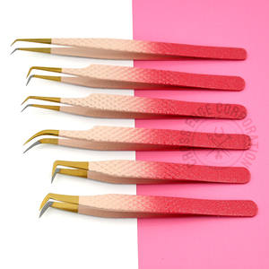 Professional Curved Classic Tweezer Fiber Tip Lash Extension Tweezers 45 90 Maga Boot Volume Fans Nonslip Lash <b>Tool</b> - Product Image 3