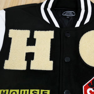 Veste en chenille pour hommes personnalisée en gros Veste de baseball Letterman Bomber à col montant pour équipes universitaires Veste pour hommes - Product Image 5