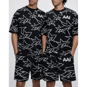 Conjunto de Camiseta y Pantalones Cortos de Verano con Estampado de Estrella AAI Personalizado para Hombre, Traje Informal de Algodón para Calle, Suministro al por Mayor OEM - Product Image 3