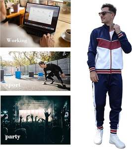 Chándal atlético de 2 piezas para hombre, chándal de entrenamiento con cremallera completa de algodón 100% con chaqueta y pantalones con capucha activa para invierno - Product Image 5