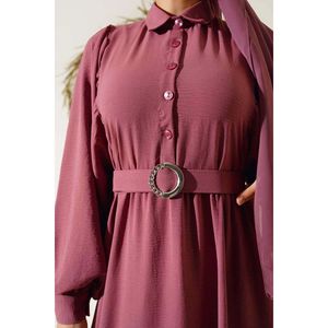 Globo manga camisa cuello vestido polvo - Product Image 1