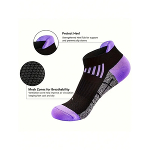 Chaussettes de sport personnalisées en gros avec logo – Chaussettes de compression unies pour le cyclisme, la course à pied et le football pour garçons - Product Image 3