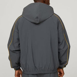 OEM Design High Quality Winter Men's Polyester/Cotton Hooded Windbreaker Set Custom Printed Logo Mesh <b>Lining</b> <b>Jacket</b> Pants 2 - Product Image 2