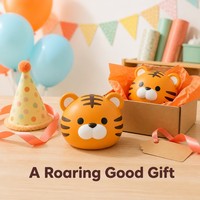 Jouet Squishy Tête de Tigre Mignon, Balle Anti-Stress en PU à Remontée Lente, Jouet Sensoriel Doux, Décoration de Bureau Kawaii, Cadeau de Fête