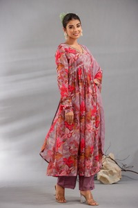 Diwali Collection Meilleur tissu bonne qualité Organza Kurti pantalon avec Dupatta avec travail imprimé fabricant de Surat - Product Image 5