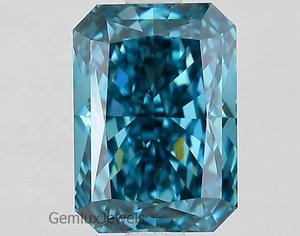 Diamante cultivado en laboratorio certificado por IGI de 3 quilates, corte radiante, color azul intenso, claridad VS, diamante suelto de laboratorio para pendientes. - Product Image 1
