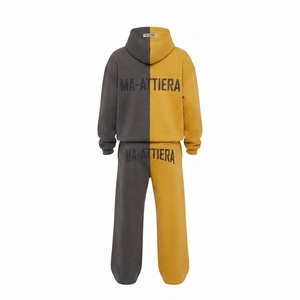 Conjunto de Sudadera Oversize de Dos Tonos y Pantalones Anchos de Felpa para Mujer, Chándal Urbano de Algodón con Bloques de Color - Product Image 4