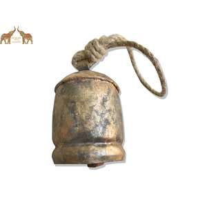 Handmade Indian Bells Recycled Iron Tin Cow Bells Rustic Antique Look Wall Vase Decorations for Home Restaurants Iron <b>Crafted</b> - Product Image 2