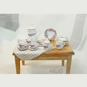 Many Styles of Kawaii Miniature Toys Model Mini Ceramic Tea Set Tea Cup for DIY Decoration Doll House Accessories