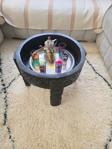 Mesa Redonda Tallada en Madera Maciza Marroquí |   Mesa de Centro Artesanal Hecha a Mano |   Proveedor de Muebles Tradicionales Berberes, Personalizados y al por Mayor - Product Image 5