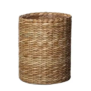 Round Straight Cylinder Shape Rattan and Wicker Basket High Quality Direct Factory Natural Material Basket