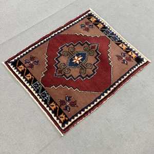 Vintage Turkish Small Rug 2.3x2.7 ft, <b>Red</b> <b>Wool</b> Rug - Product Image 2