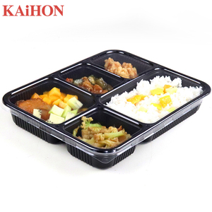 Custom Size Disposable Food Fruit Container 4/5 Compartment Blister Takeaway Plastic Lunch Container Storage Box