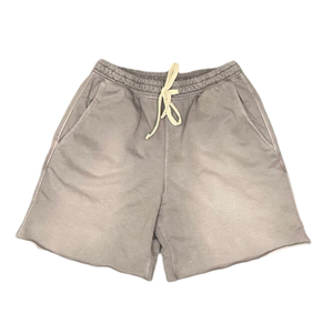 Pantalones cortos de sudor desgastados Unisex con cuerdas largas con estampado 3D personalizado 100% algodón con bordes crudos pantalones cortos de lavado ácido de verano para hombres - Product Image 1