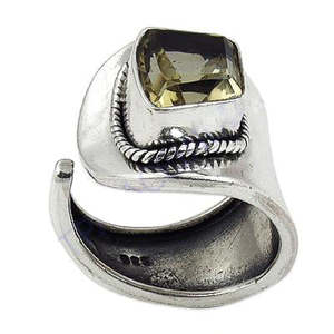 925 Sterling Silver <b>Statement</b> <b>Ring</b> for Women Handmade Geometric Platinum Jewelry Oval Cut Citrine Rhodium Plating Men's <b>Ring</b> - Product Image 3