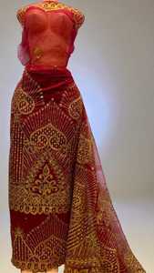 Tissu en dentelle jacquard nigérian en polyester, brocart africain en organza, tulle français, Kanga, vêtements légers, broderie écologique - Product Image 2