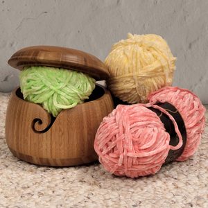 Offre Spéciale bol de fil en bois fait à la main support de crochet en bois personnalisé meilleure vente bol de laine en bois de luxe de qualité supérieure - Product Image 4