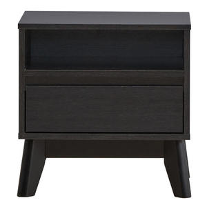 โต๊ะข้างเตียงพับได้แบบเรียบง่ายสำหรับโรงแรมขาตั้งไม้โอ๊คสีดำทึบทันสมัยแบบคลาสสิกสไตล์สเปน - Product Image 3