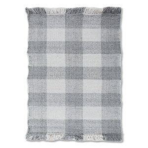 Alfombra Rectangular a Rayas de Estilo Boho Clásico, Tejida a Mano en Poliéster Azul, Marca Indusbar, Modelo PDPL-47, para el Hogar o como Regalo - Product Image 1