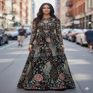 Tissu de broderie en velours de luxe pour robes de mariée vêtements de mode rideaux de décoration intérieure et projets d'artisanat - Product Image 2