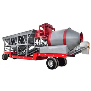 Large factory supplier 25m3h 35m3h 50m3h 60m3h Fully automatic mobile concrete batching plant